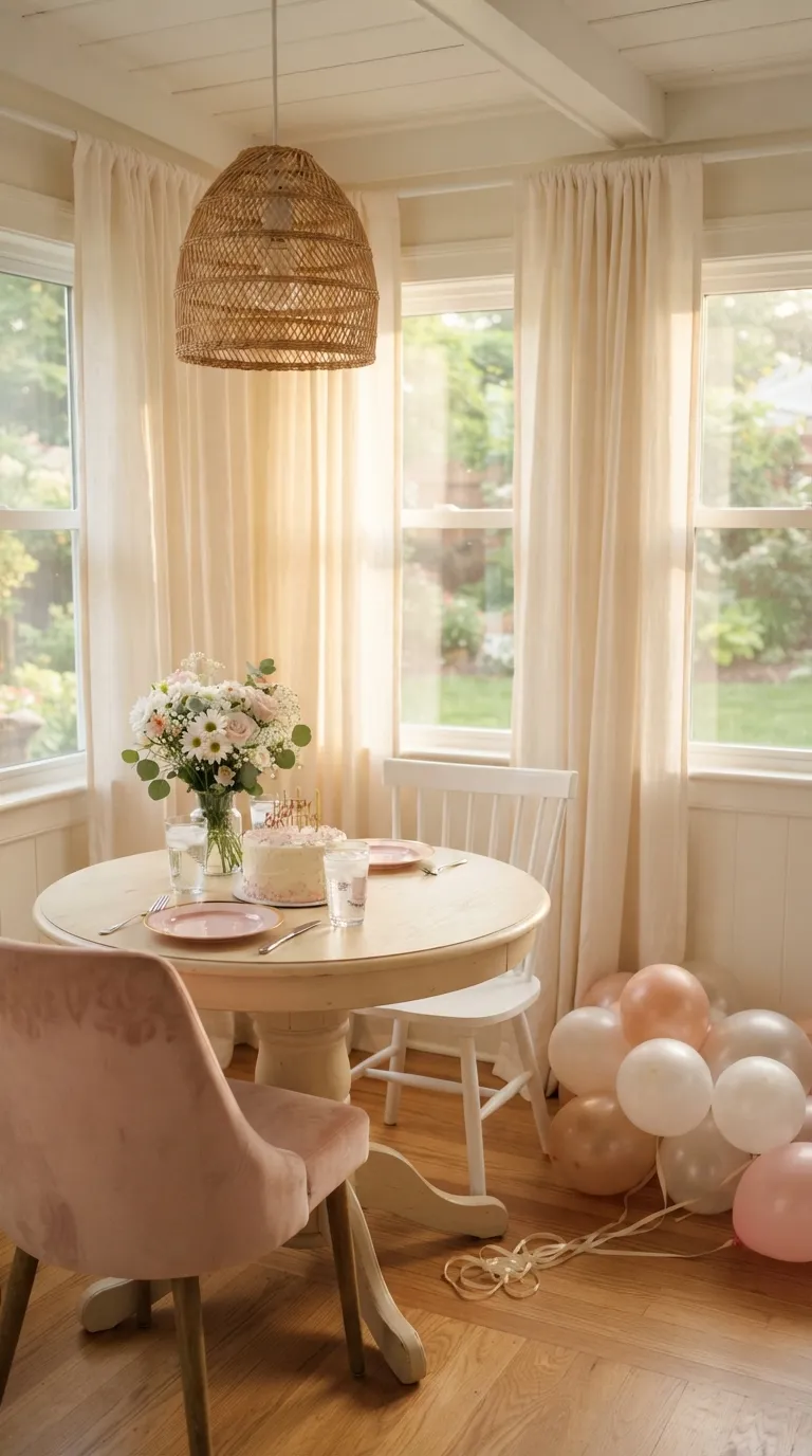 Pink White Birthday Decor Pink White Party Nook