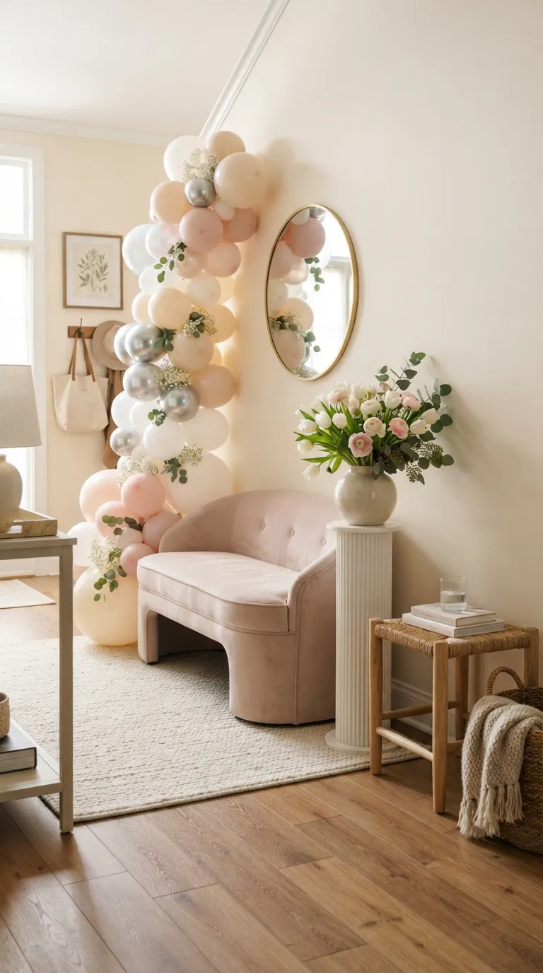 Pink White Birthday Decor Pink White Photo Corner