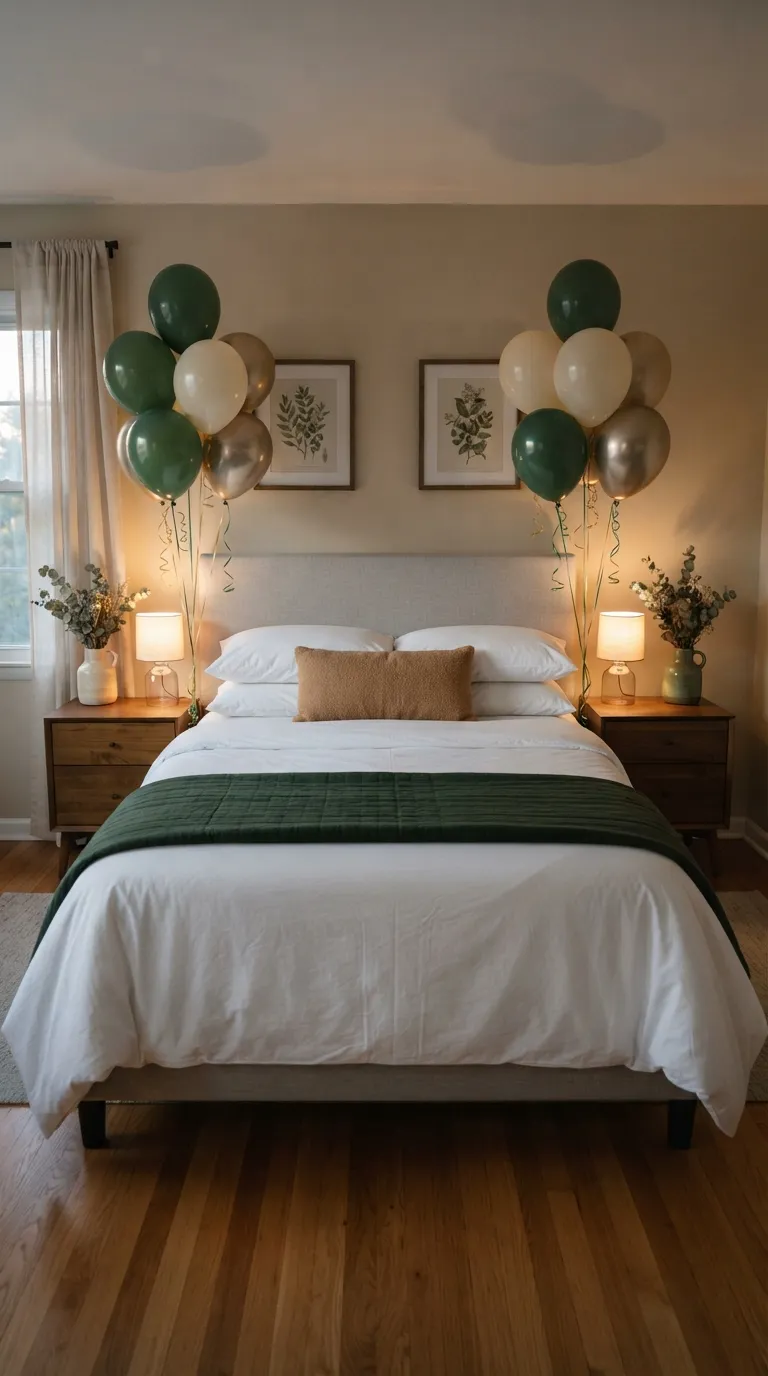 room birthday decoration Bedside Birthday Balloon Bunches