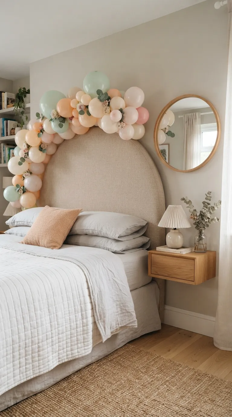 room birthday decoration Pastel Balloon Headboard