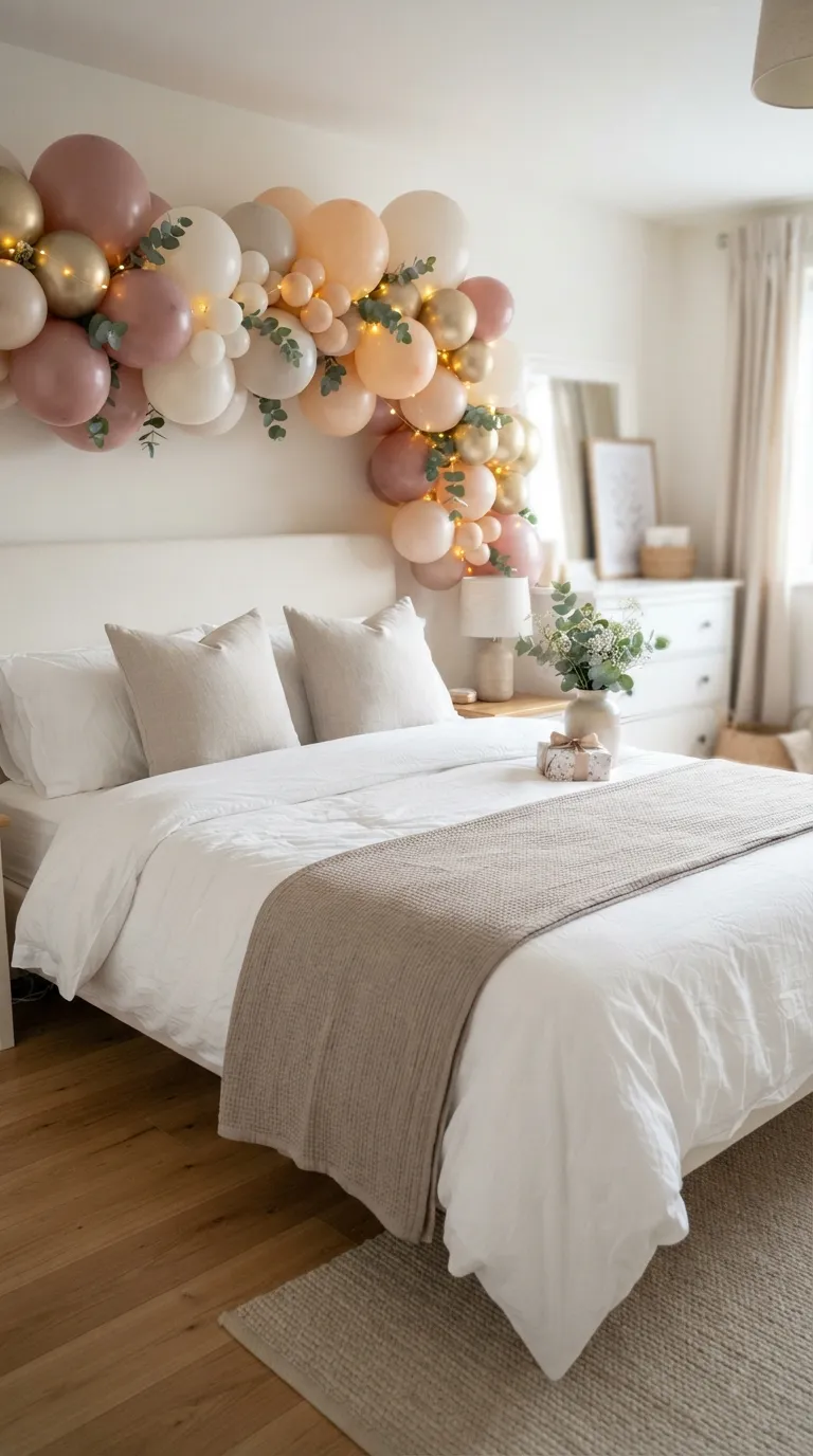 room birthday decoration Soft Balloon Bed Backdrop