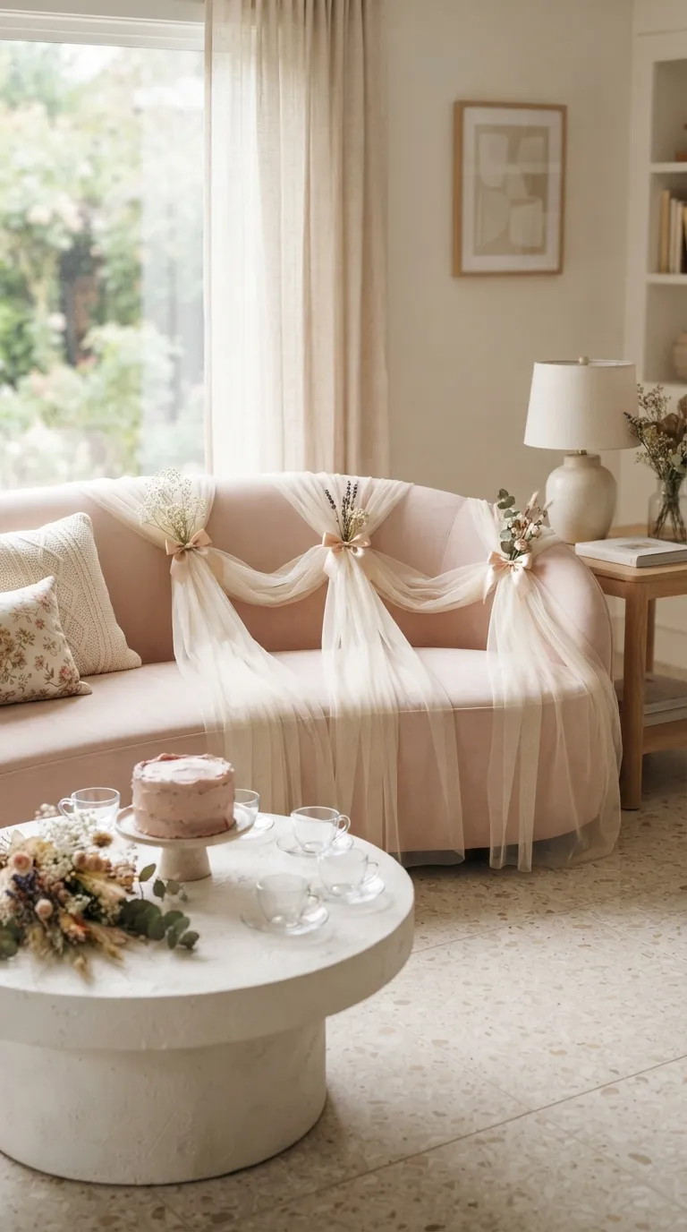 room decor birthday Tulle Sofa Draping