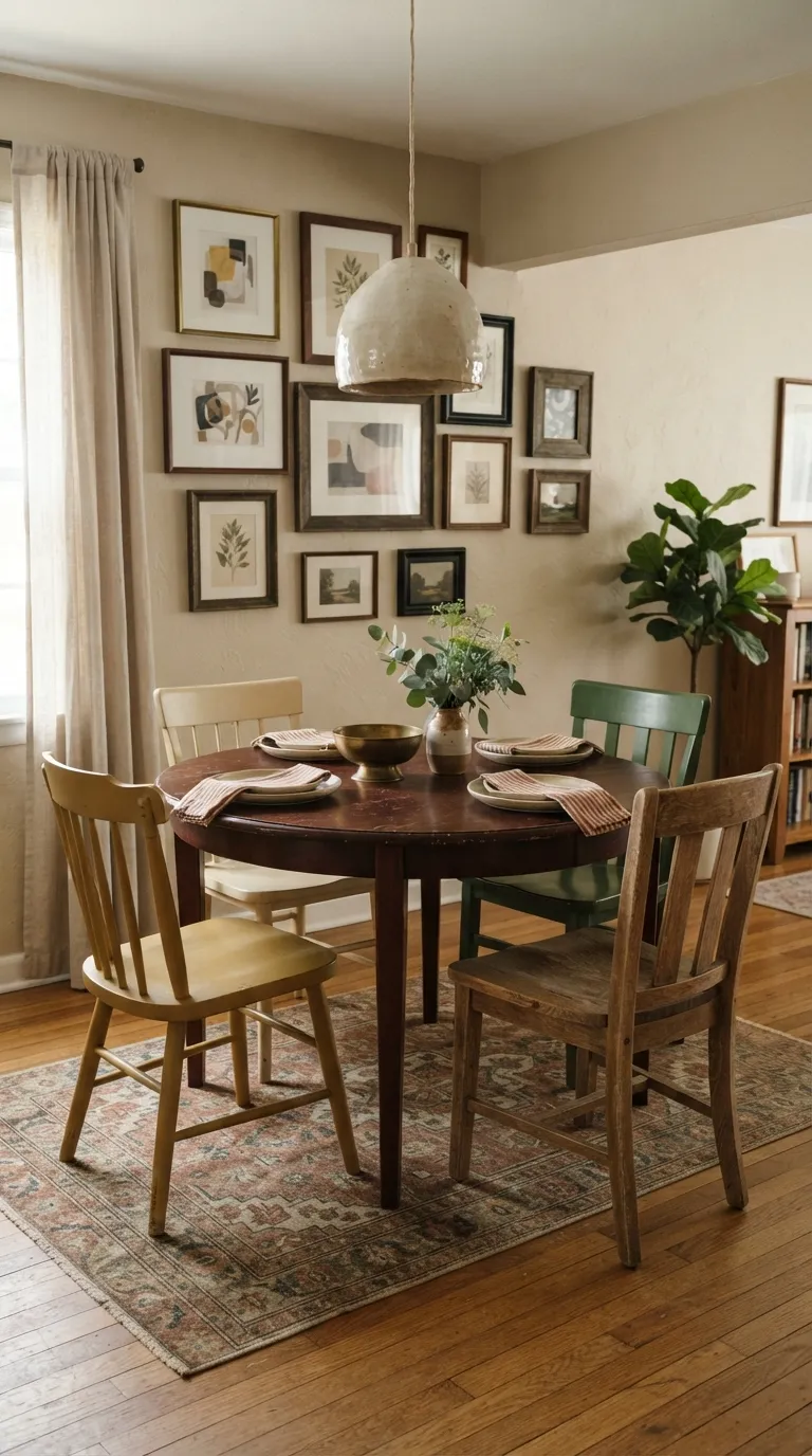 round table dining room decor Eclectic Art Wall