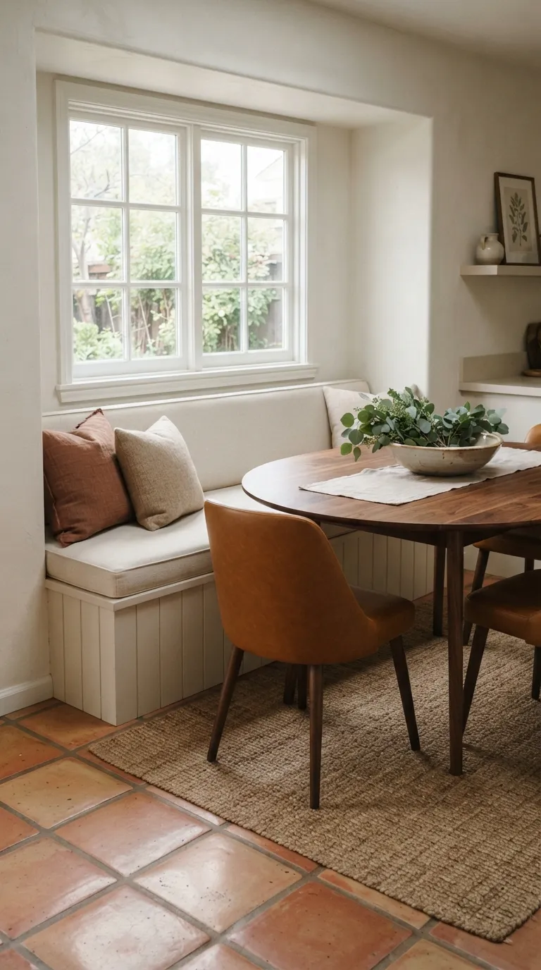 round table dining room decor ideas Built-In Banquette