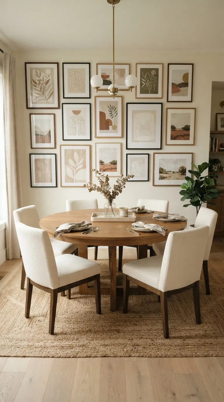 round table dining room decor ideas Gallery Wall Backdrop