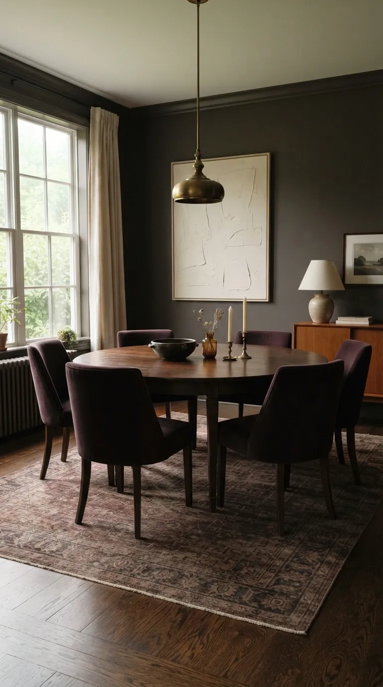 round table dining room decor ideas Moody Dining Palette