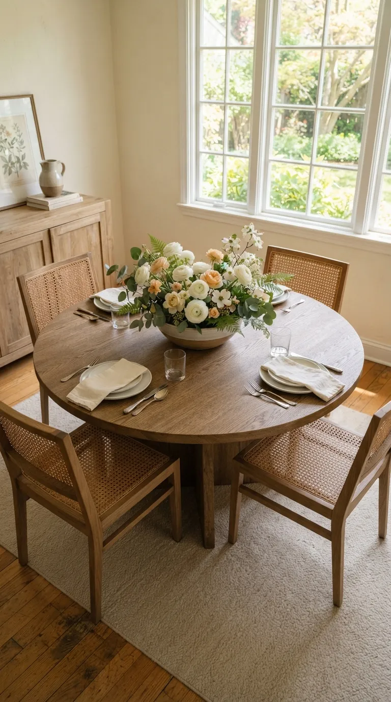 round table dining room decor ideas Seasonal Floral Bowl