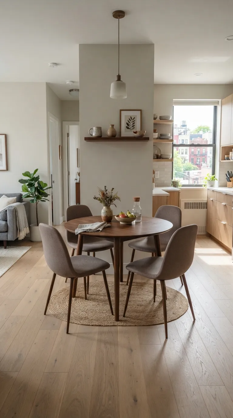 round table dining room decor ideas Small Apartment Dining