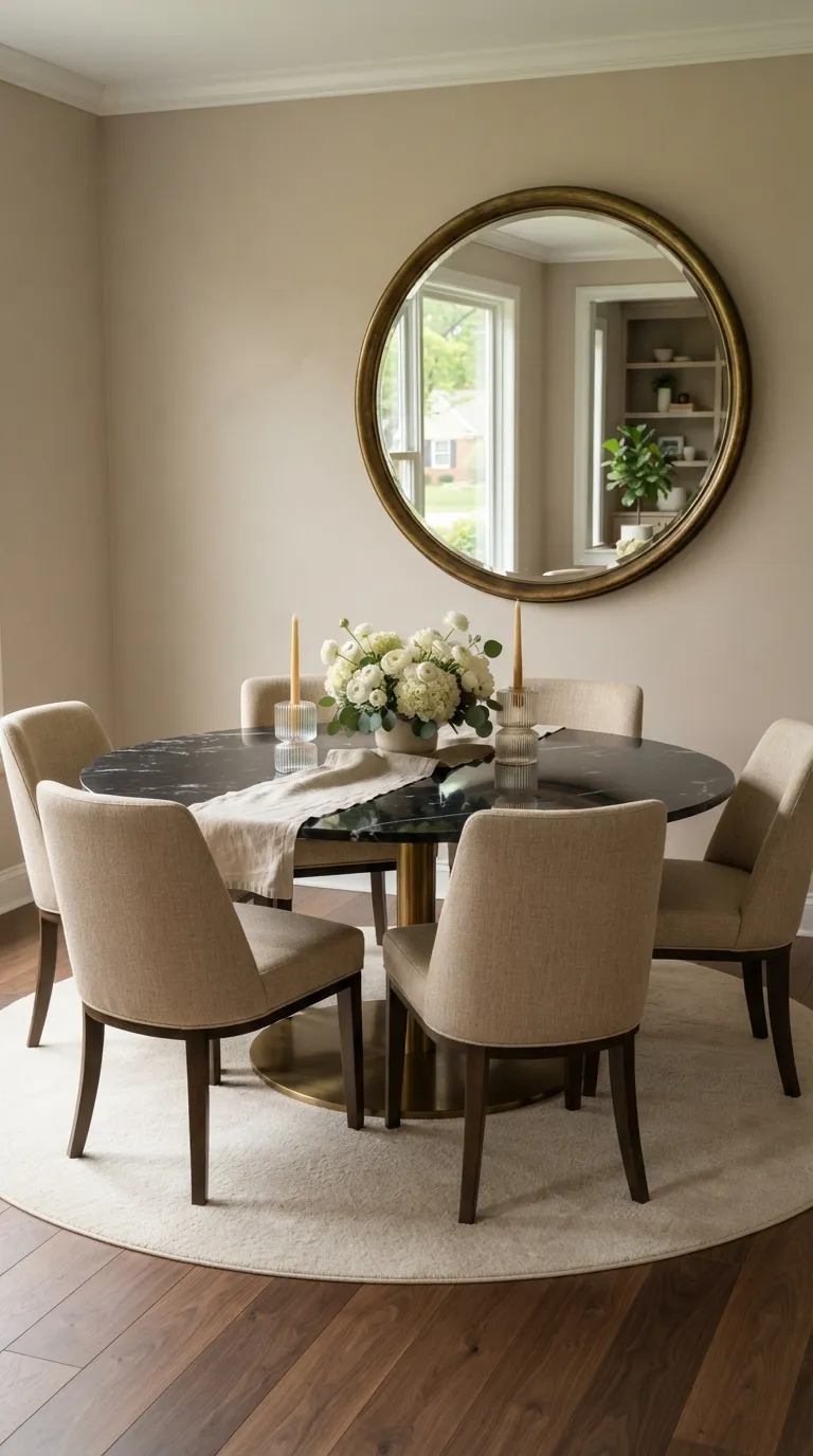 round table dining room decor ideas Statement Wall Mirror