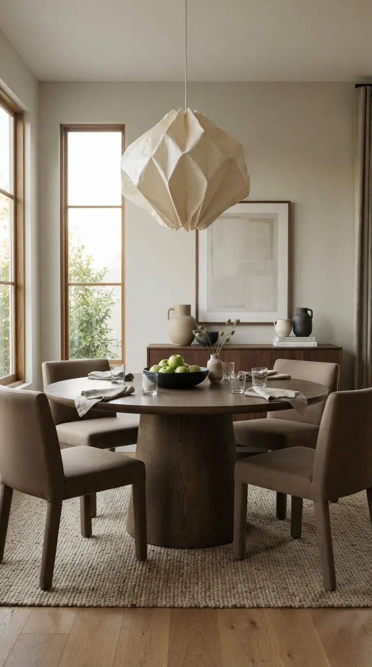 round table dining room decor Sculptural Pendant Focus