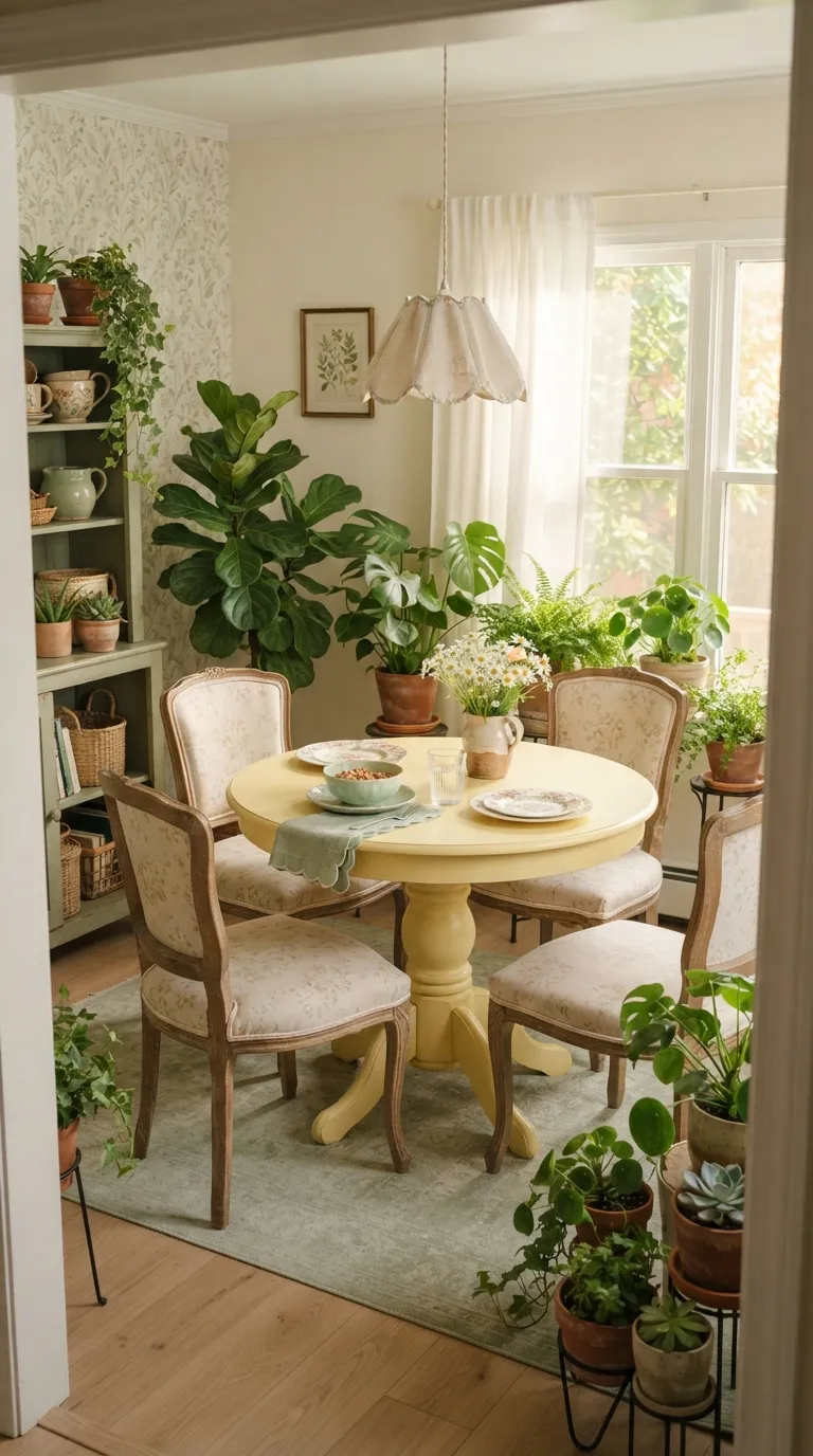 round table dining room decor Whimsical Garden-Inspired Nook