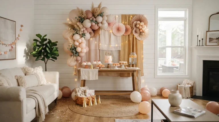 simple birthday backdrop ideas for home