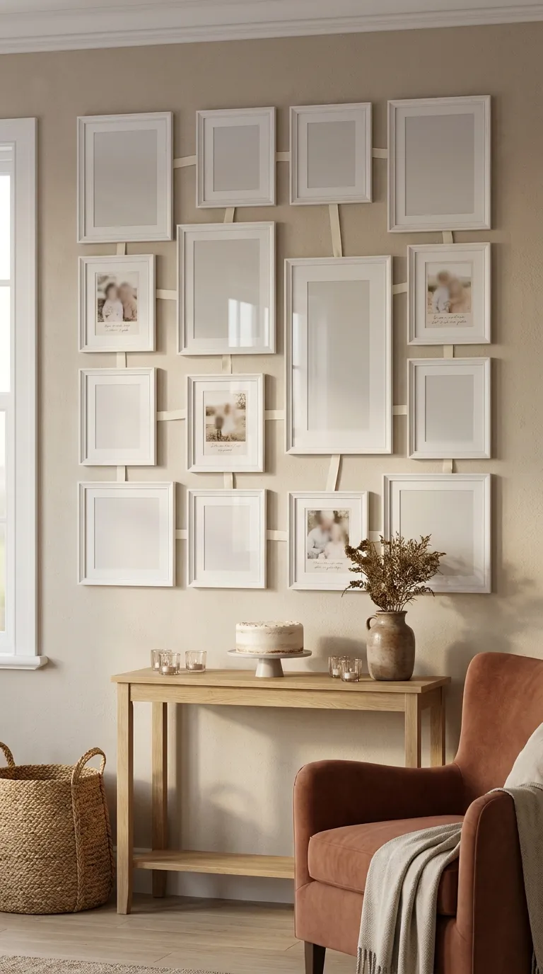 simple birthday backdrop ideas for home Create a Photo Wall With Polaroid-Style Frames