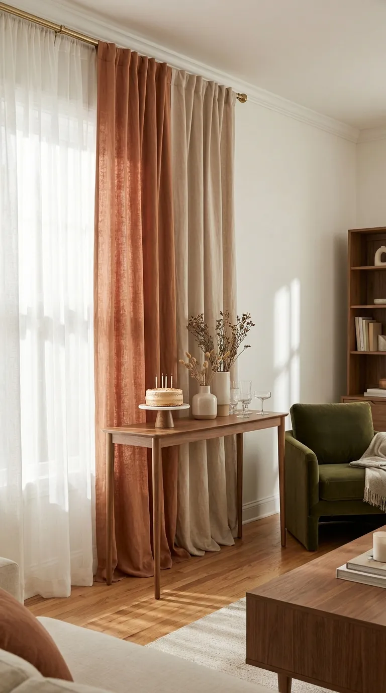 simple birthday backdrop ideas for home Hang a Fabric Panel for an Elegant Look