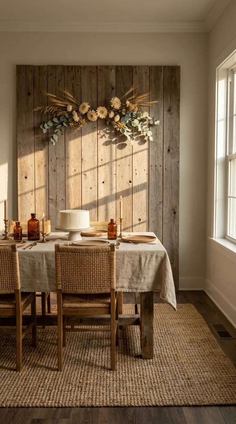 simple birthday backdrop ideas for home Set Up a Rustic Wooden Backdrop