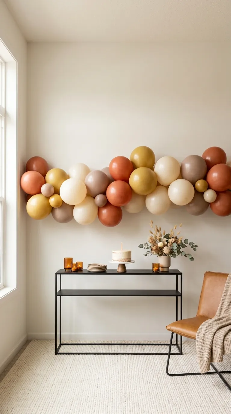 simple birthday backdrop ideas for home Style a Balloon Half-Wall