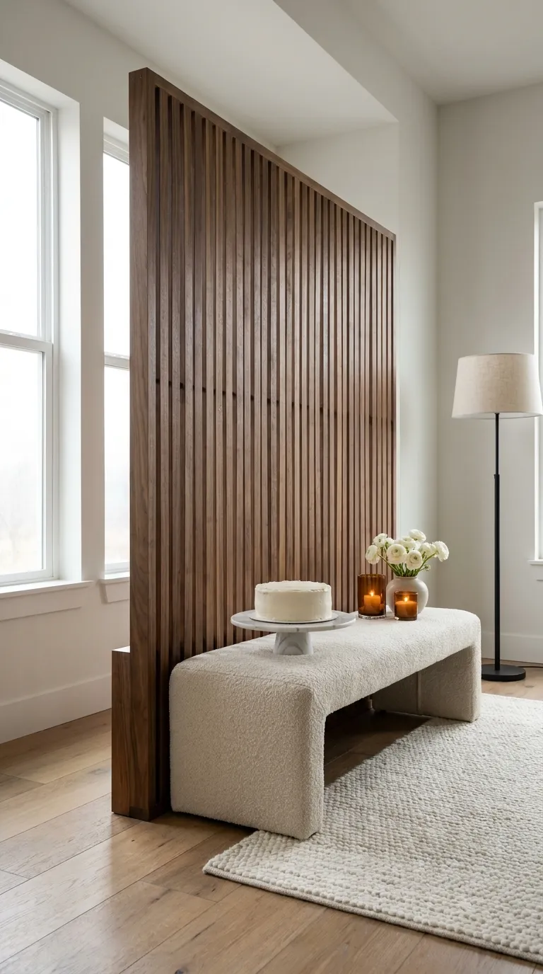 simple birthday backdrop ideas for home Use a Wood Slat Backdrop