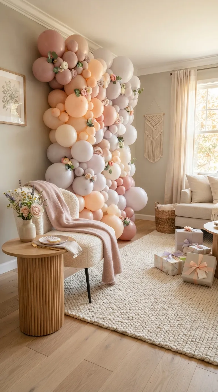 simple birthday decor ideas for girls Create a Soft Pastel Balloon Wall