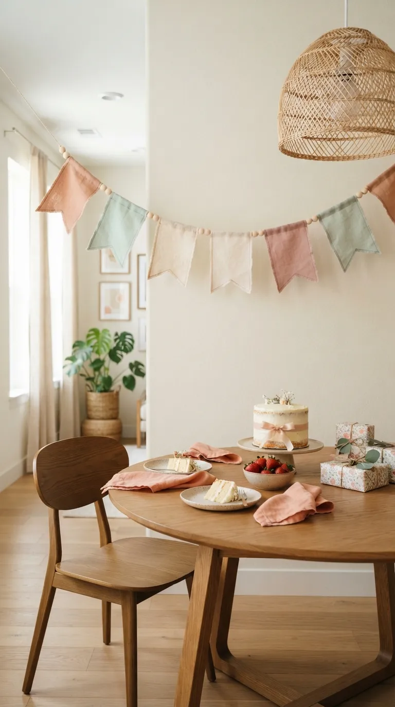 simple birthday decor ideas for girls Hang a Pretty Birthday Banner