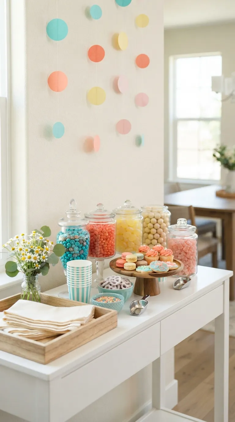 simple birthday decor ideas for girls Make a Colorful Candy Bar