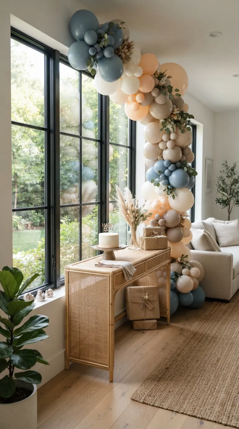 simple birthday decor ideas with balloons Add a Balloon Arch Around a Window