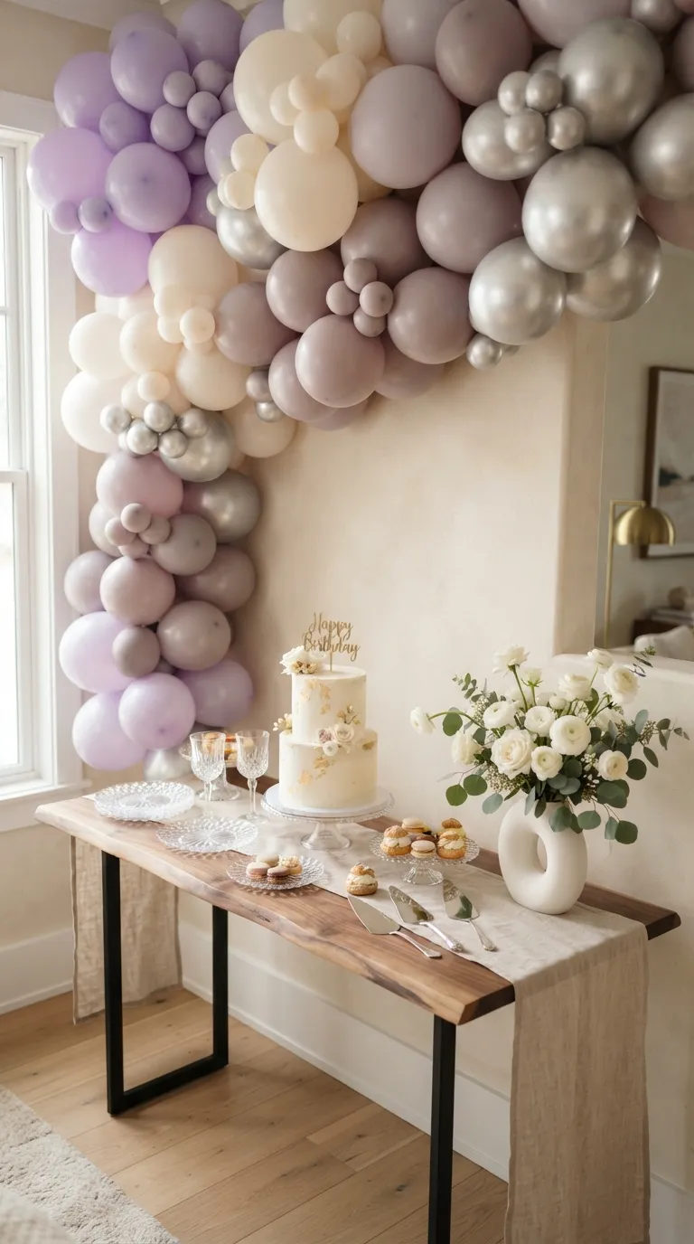 simple birthday decor ideas with balloons Build a Balloon Wall Behind the Cake Table
