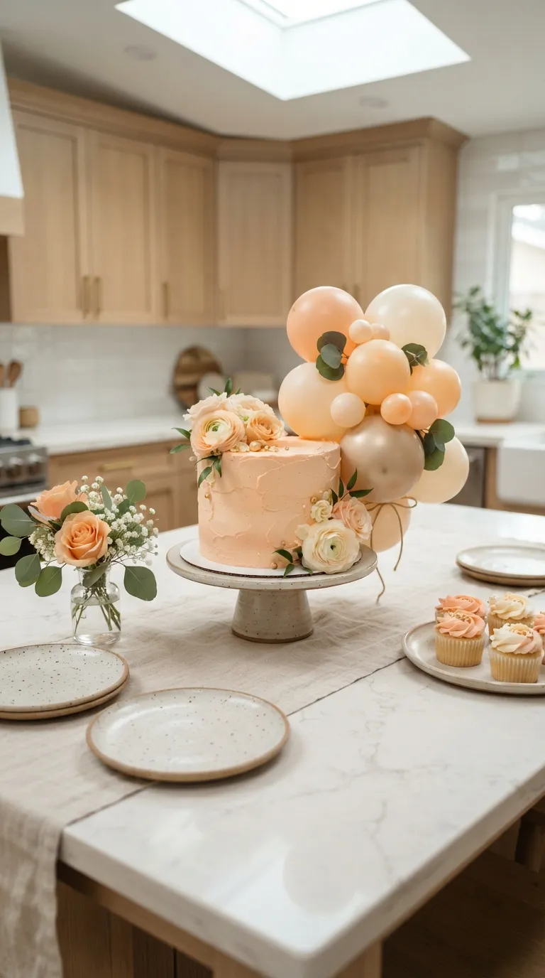 simple birthday decor ideas with balloons Match Balloons to the Birthday Cake