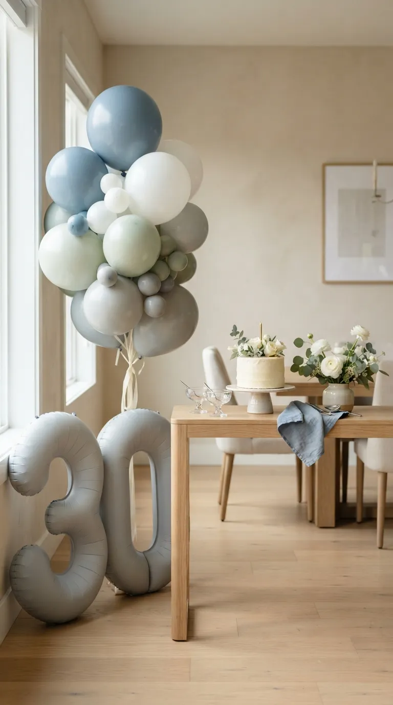 simple birthday decor ideas with balloons Pair Balloons With a Simple Balloon Number