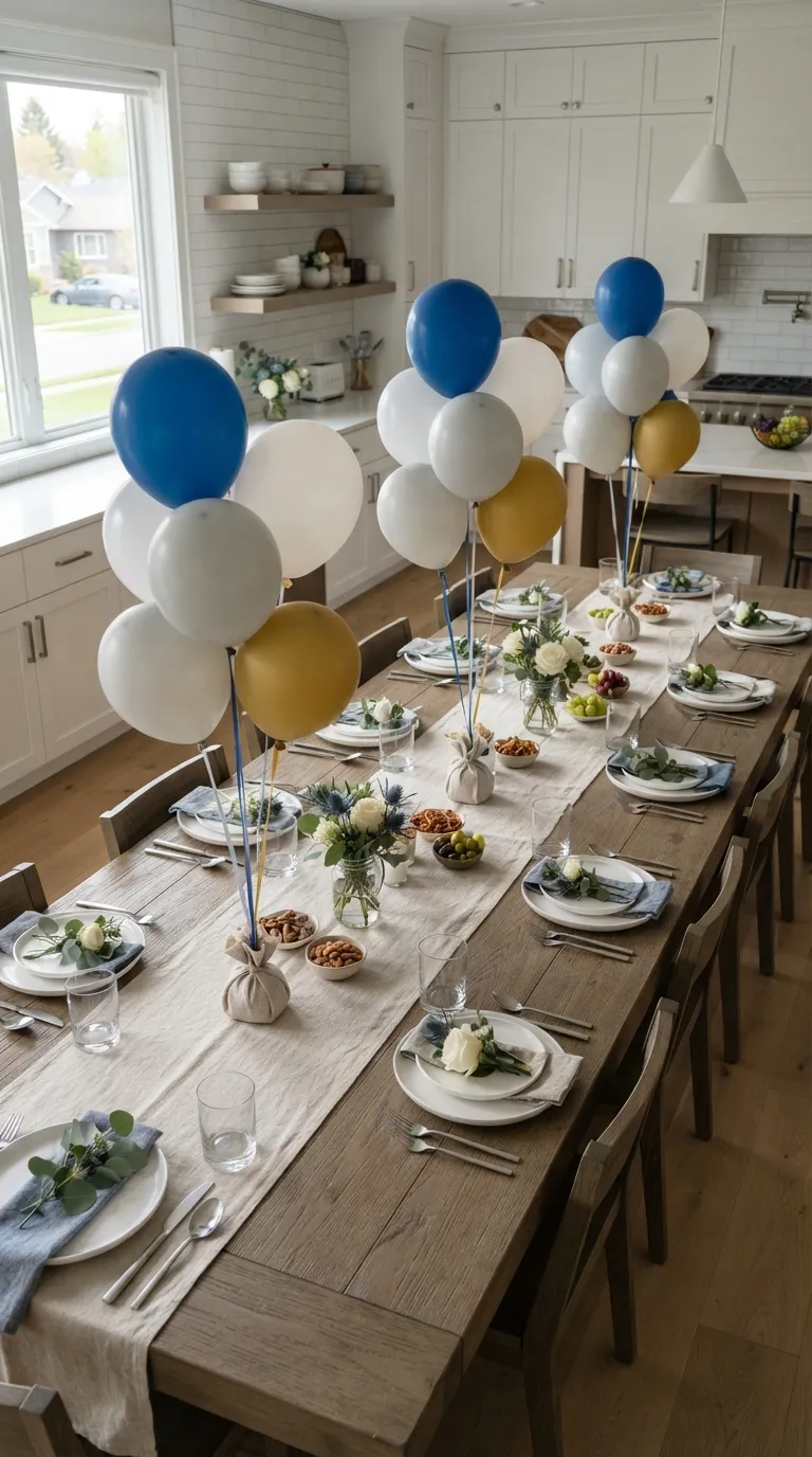 simple birthday decor ideas with balloons Use Balloon Bouquets Along the Party Table