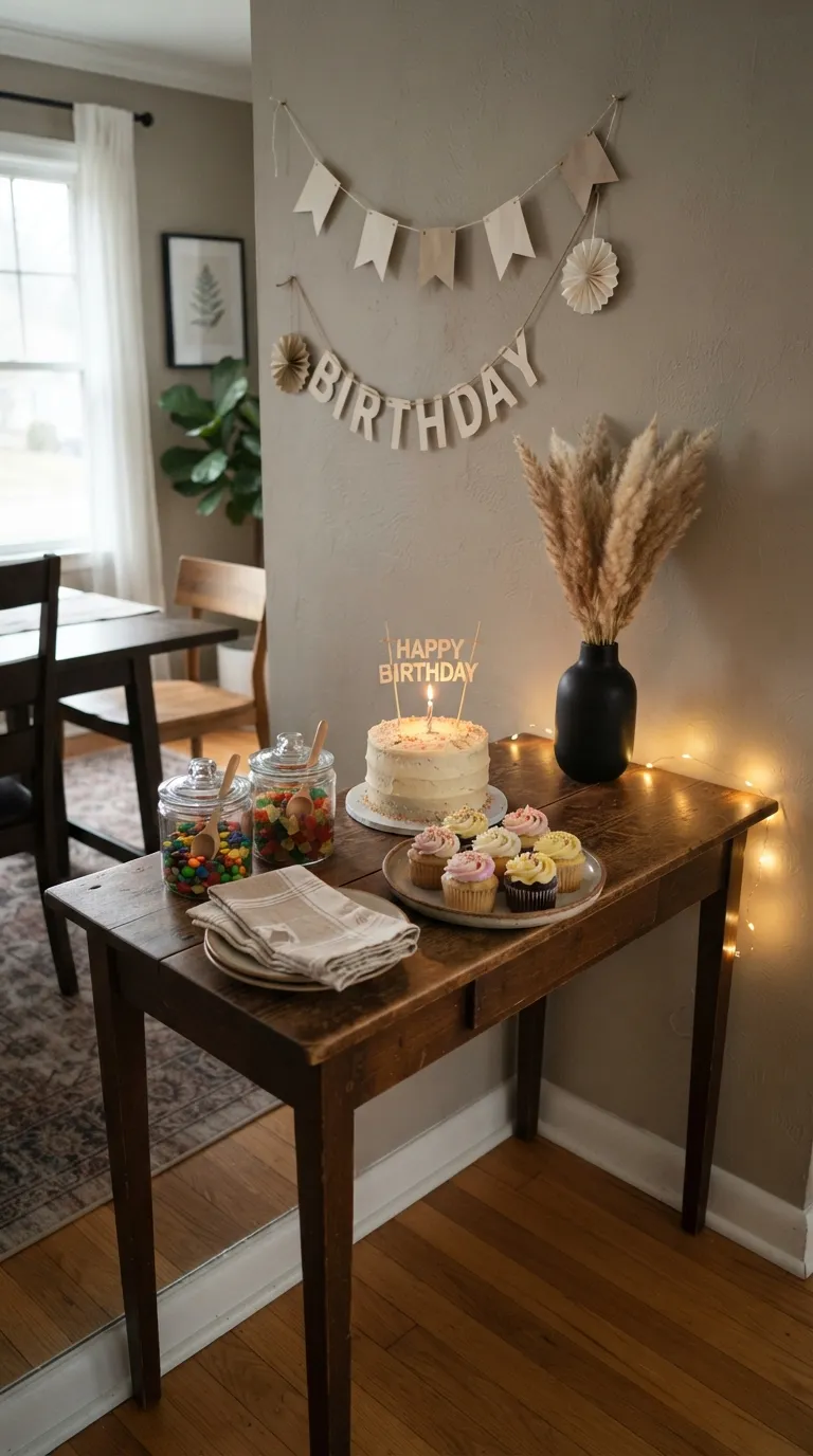 simple birthday decoration ideas on a budget Add a Simple Dessert Table