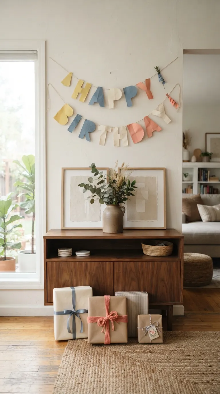 simple birthday decoration ideas on a budget Hang a DIY Paper Banner