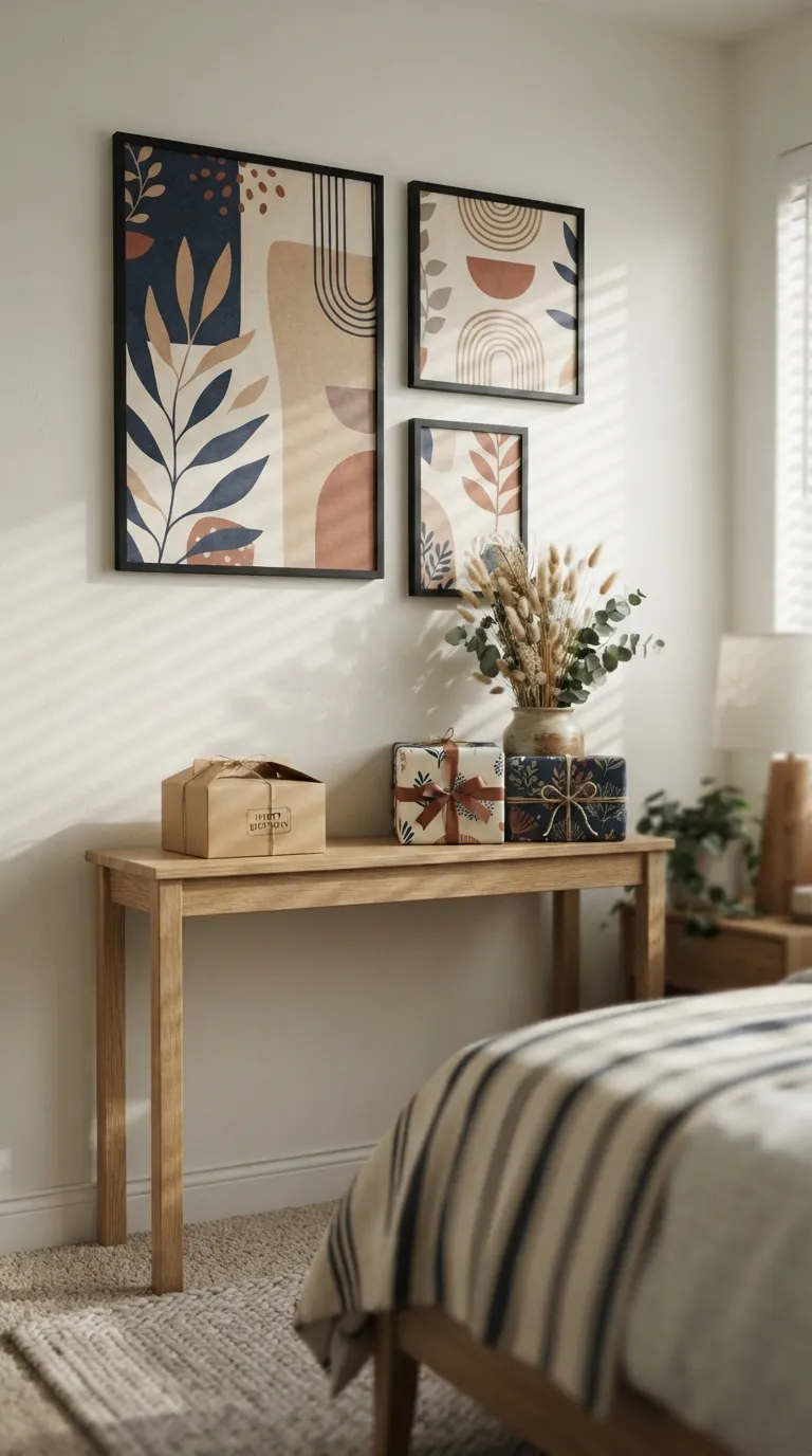 simple birthday decoration ideas on a budget Turn Wrapping Paper Into Wall Art