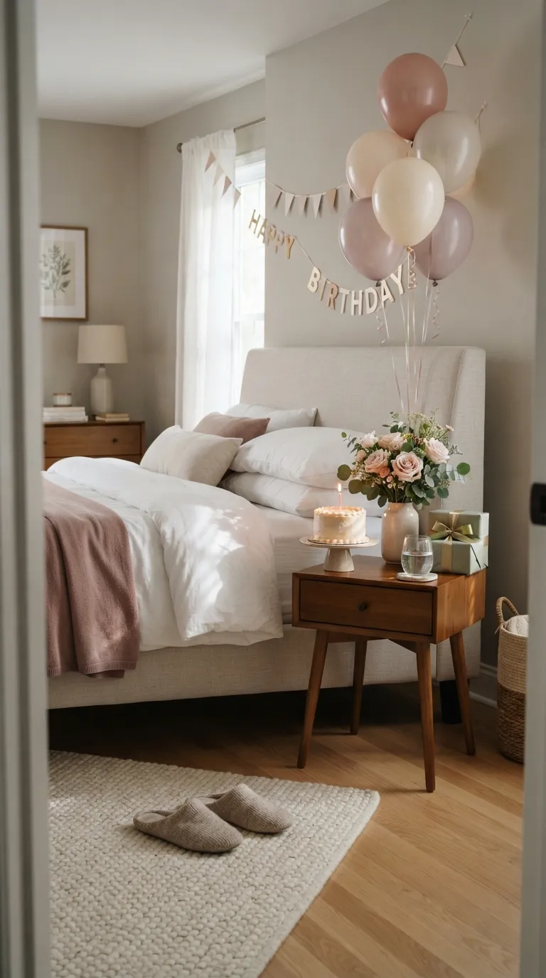 simple birthday decorations Bedroom Birthday Surprise