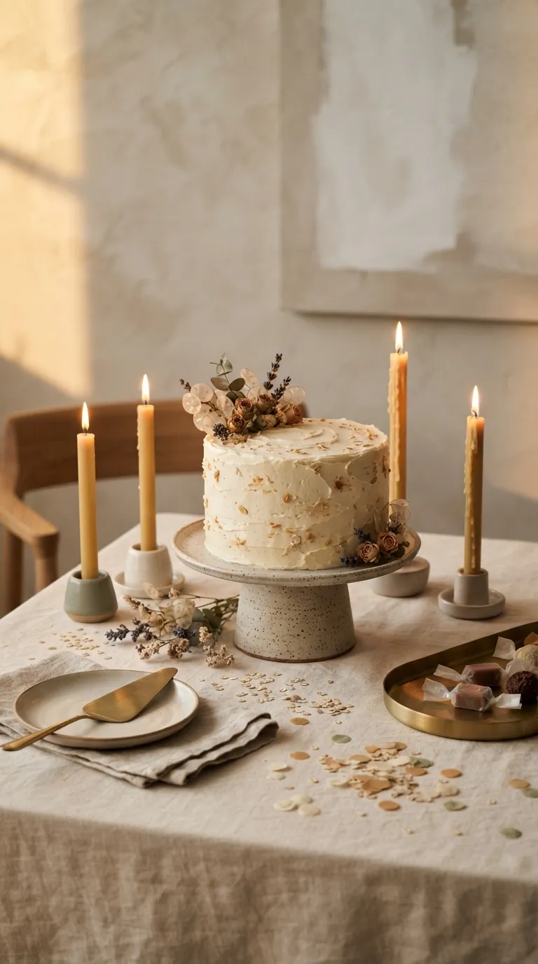 simple birthday decorations Candlelit Cake Table