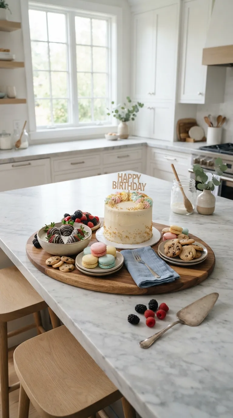 simple birthday decorations Dessert Tray Display