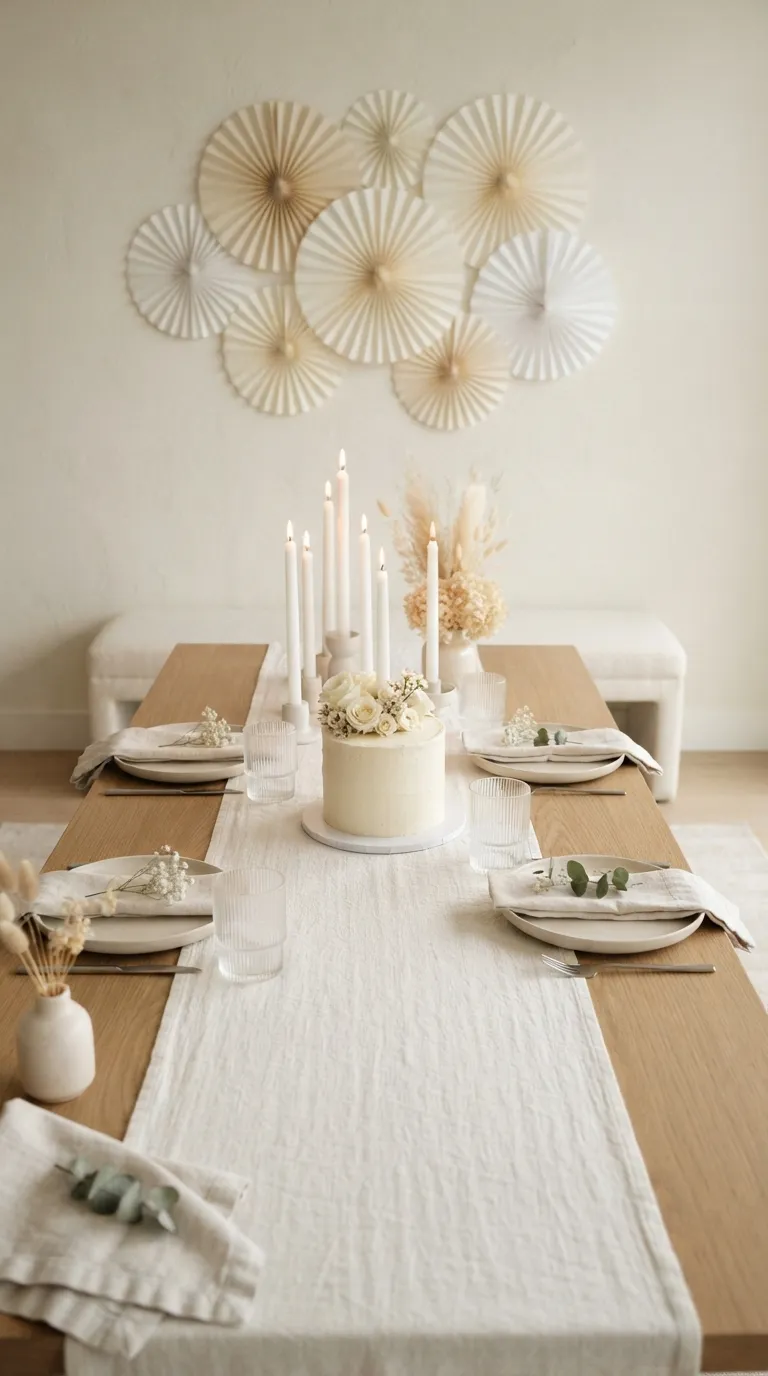 simple birthday decorations Monochrome Party Table
