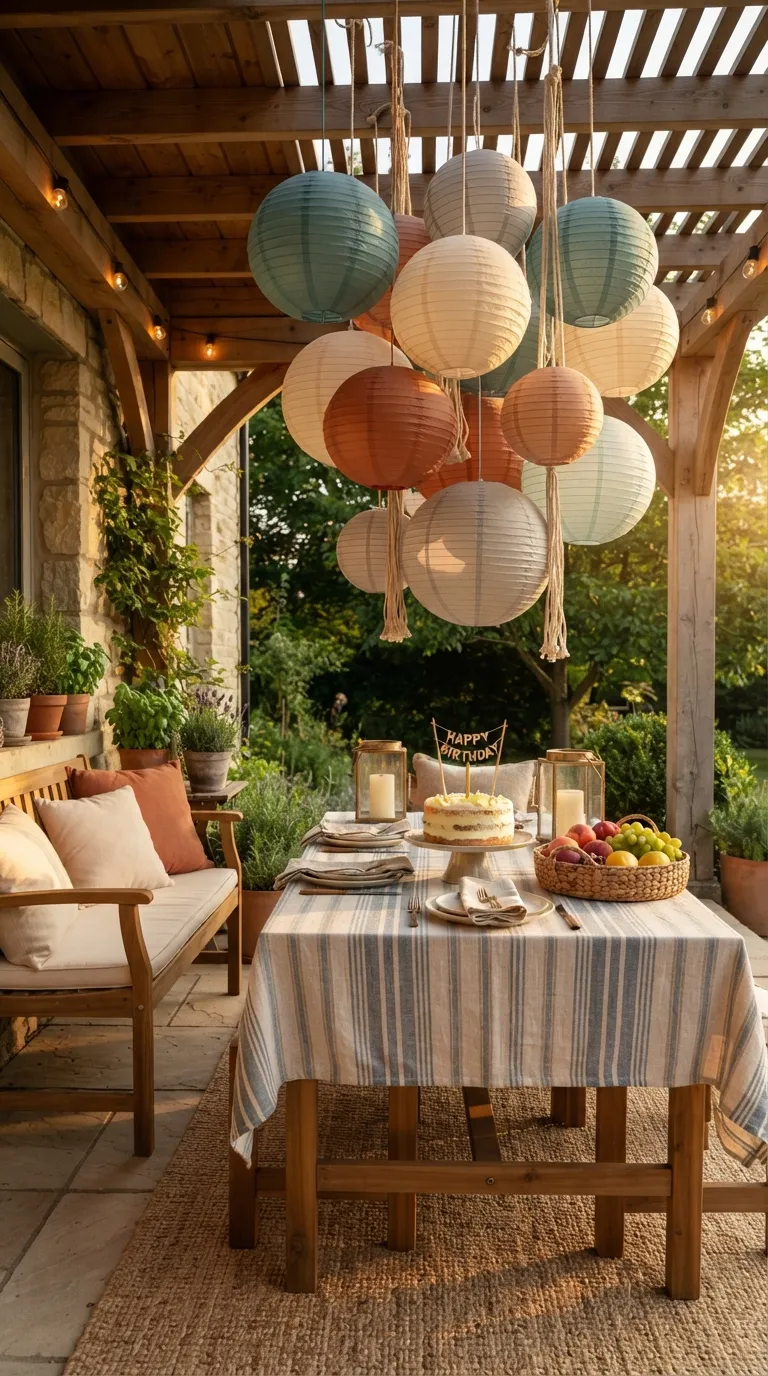 simple birthday decorations Paper Lantern Cluster