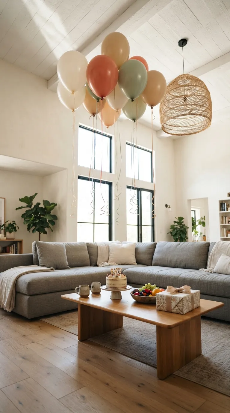 simple birthday decorations Simple Balloon Ceiling