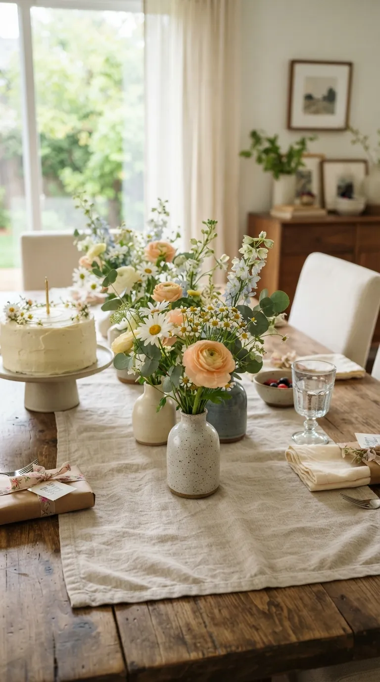 simple birthday party decor ideas at home Decorate With Fresh Flowers