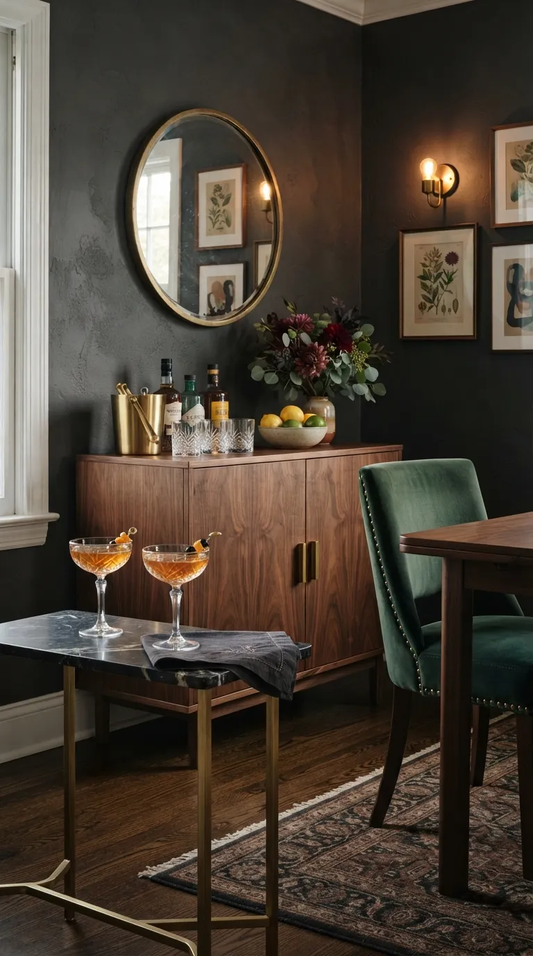 simple birthday party decor ideas for adults Create a Moody Cocktail Party Bar