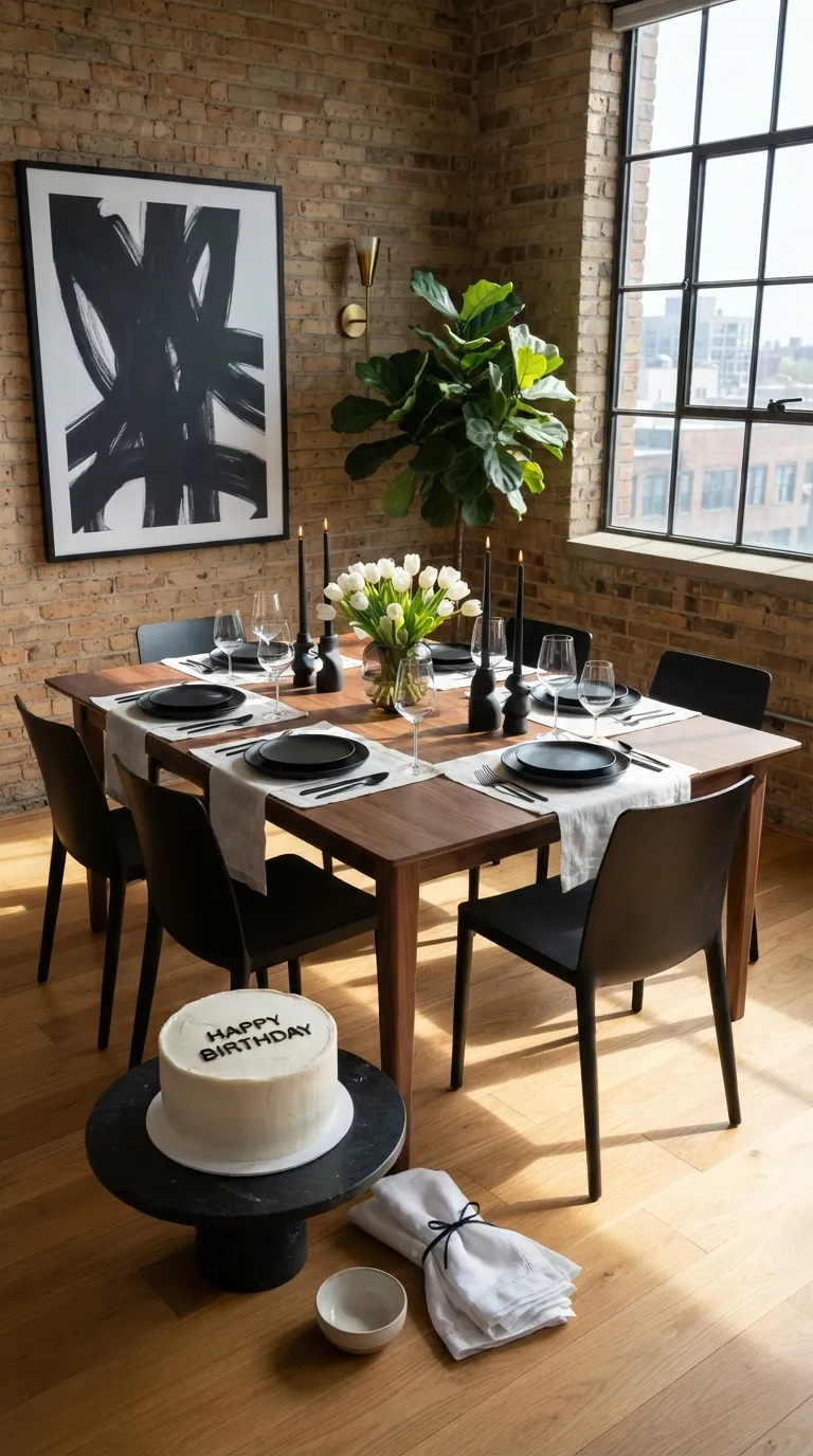 simple birthday party decor ideas for adults Use a Black-and-White Party Palette