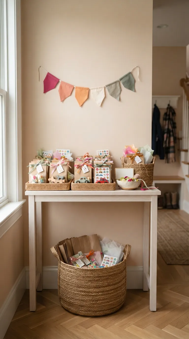 simple birthday party decoration ideas for kids Style a Cute Party Favor Station