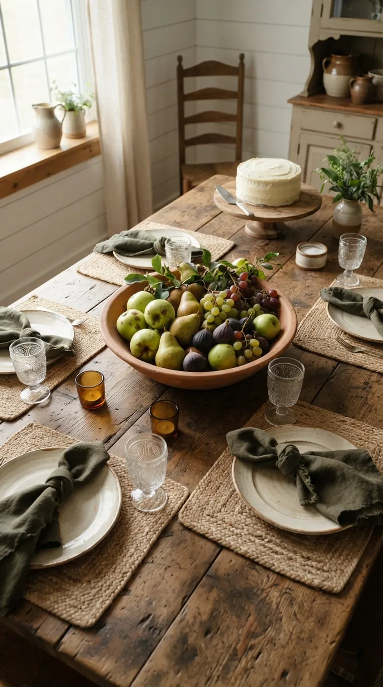simple birthday table decor ideas Add a Rustic Fruit Centerpiece