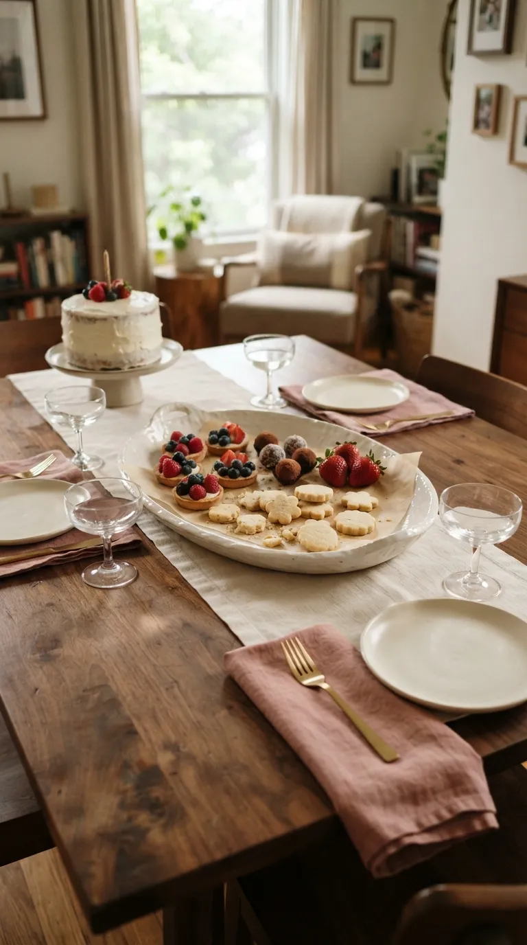 simple birthday table decor ideas Arrange Treats on a Decorative Tray