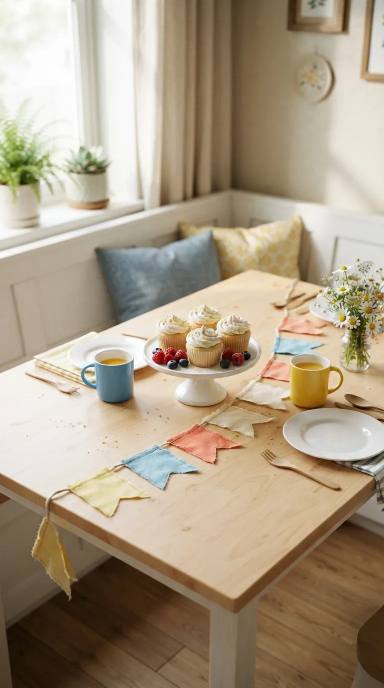 simple birthday table decor ideas Decorate With Small Birthday Flags