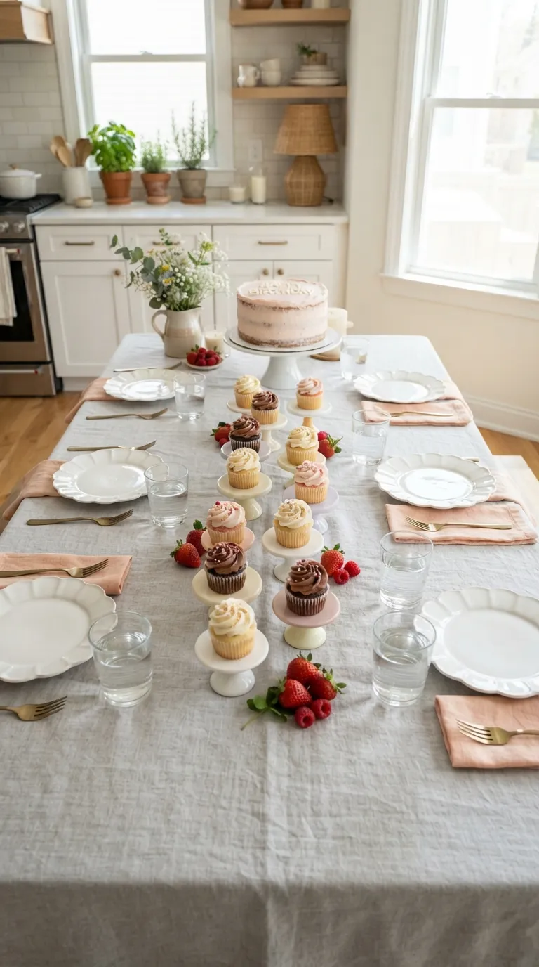 simple birthday table decor ideas Make a Cupcake Table Runner