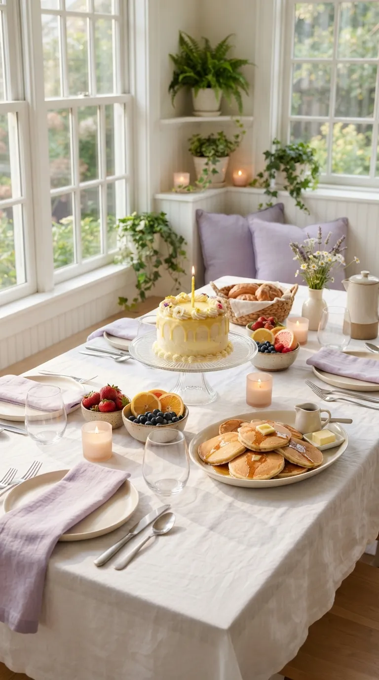 simple birthday table decor ideas Style a Candlelit Birthday Brunch