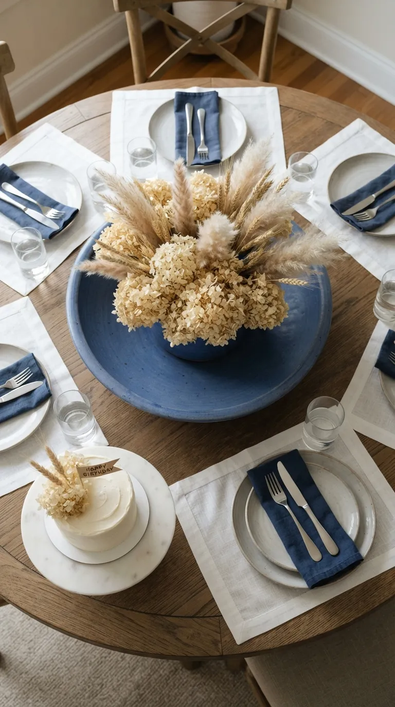 simple birthday table decor ideas Use One Oversized Centerpiece Bowl