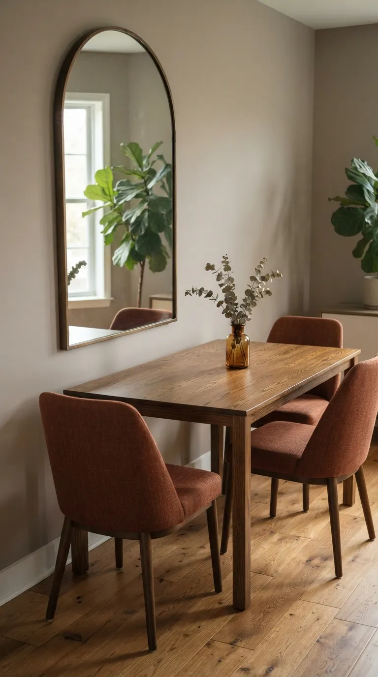 simple dining room decor Arched Mirror Accent
