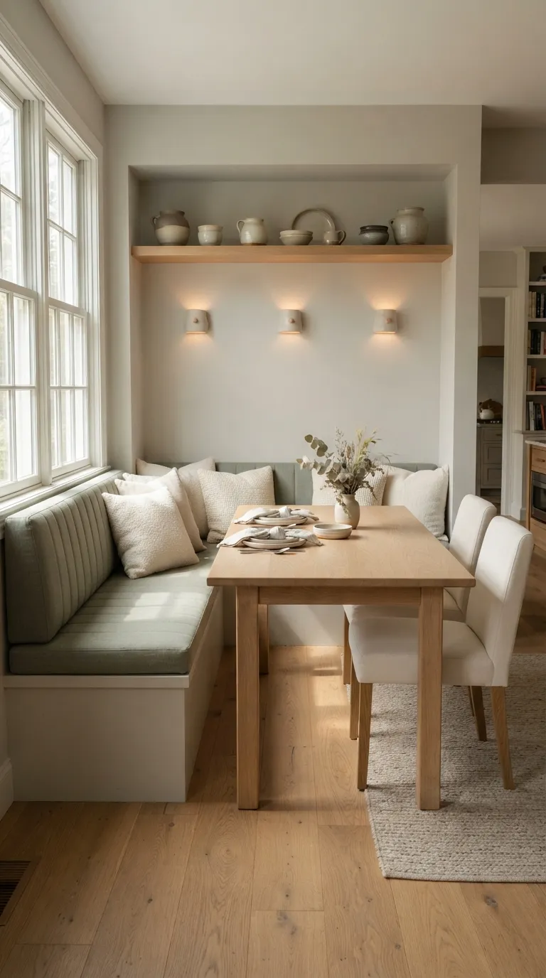 simple dining room decor Built-In Dining Bench